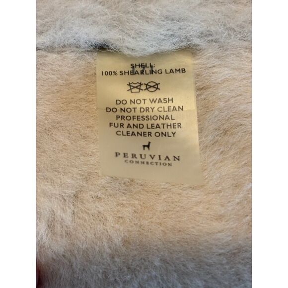 Made in Turkey Peruvian Connection Mid-Length 100% Shearling Coat Jacket Brown L - Picture 15 of 15